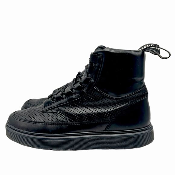 Dr Martens Boots Men's 7 Women’s 8 Kamar Brando Perfed Black Leather Boot - Picture 3 of 6